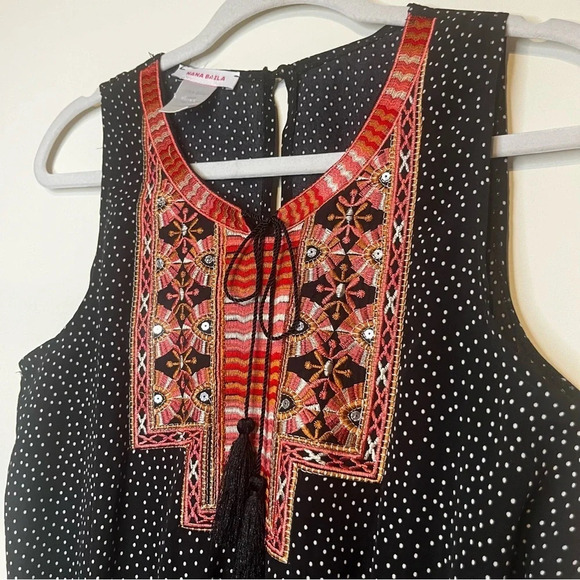 NANA BAILA PARIS Argentina Embroidered Polka Dot Lightweight Jumpsuit Romper - Picture 6 of 11